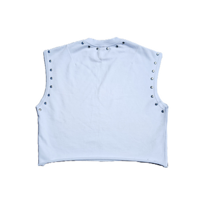 Divine Rejection Sleeveless Oversized Cropped T-Shirt