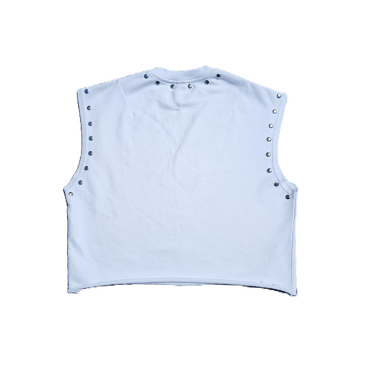 Divine Rejection Sleeveless Oversized Cropped T-Shirt