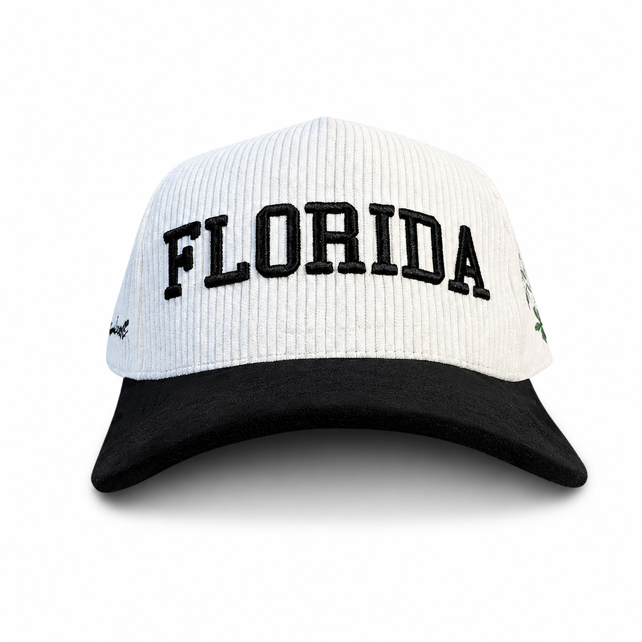 Florida Corduroy & Suede Snapback (Black/White)